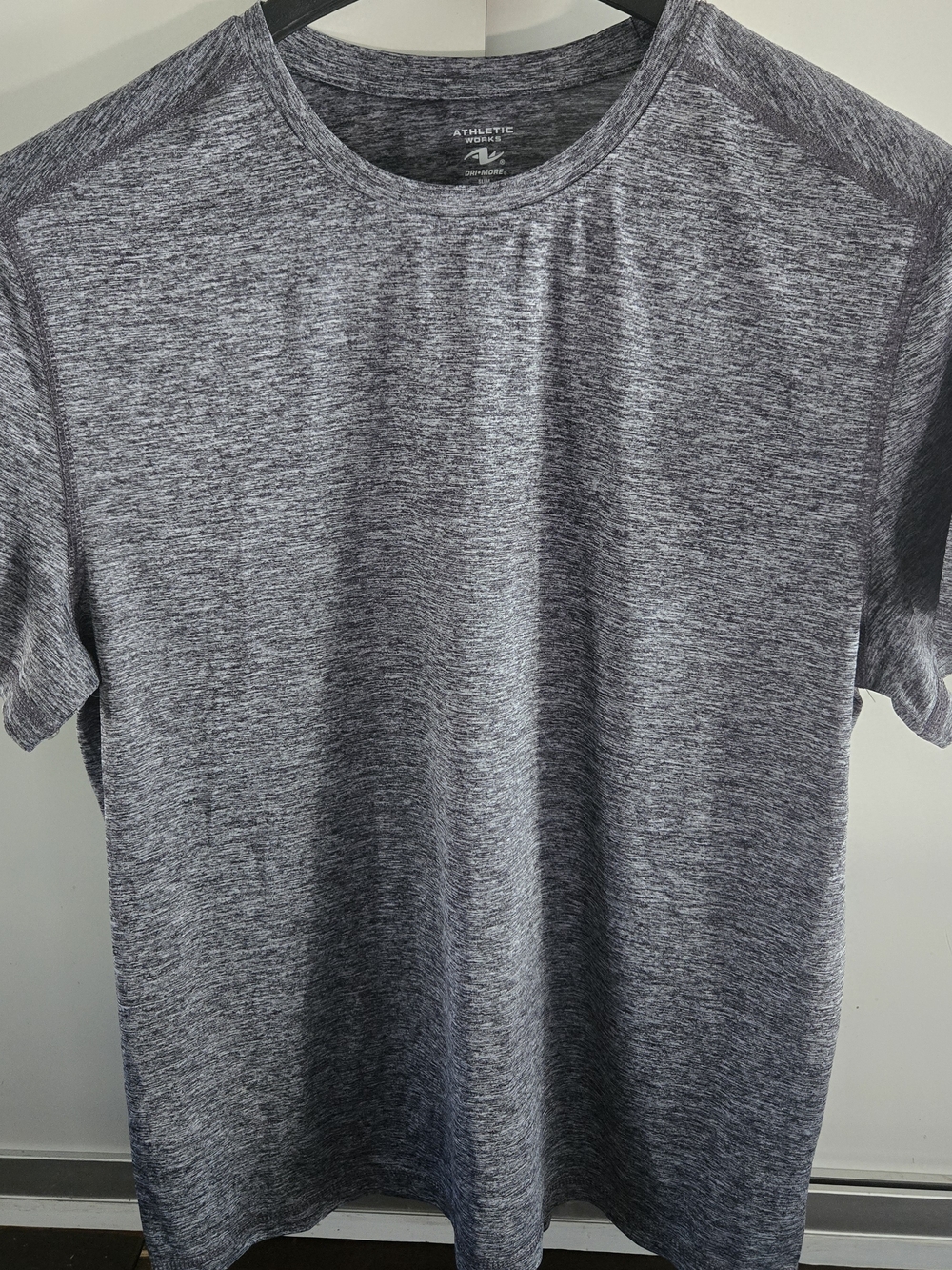 Athletic Works Gray Marled Short Sleeve Performance Tee